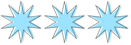 three light blue stars