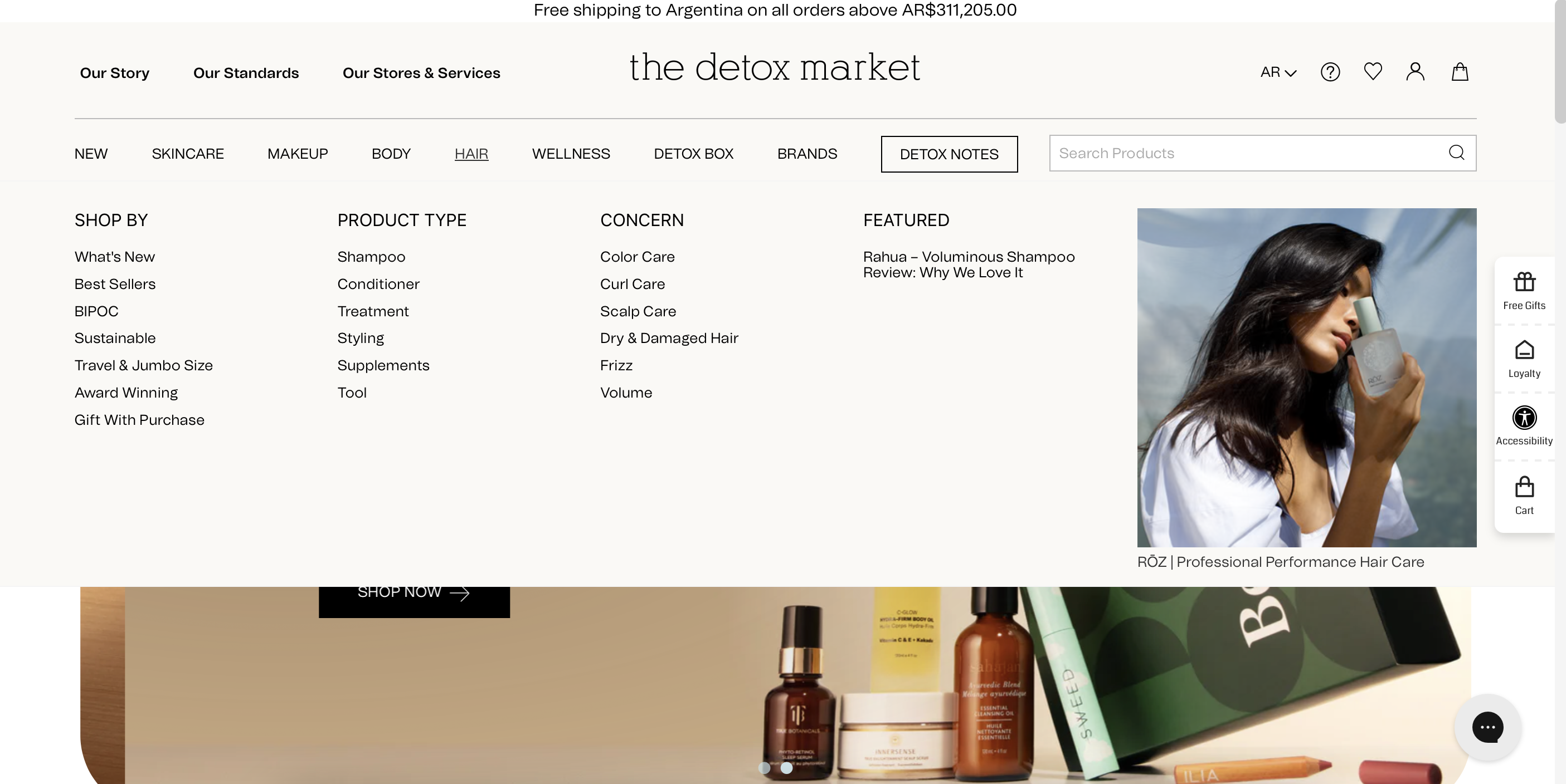 website screenshot of The Detox Market