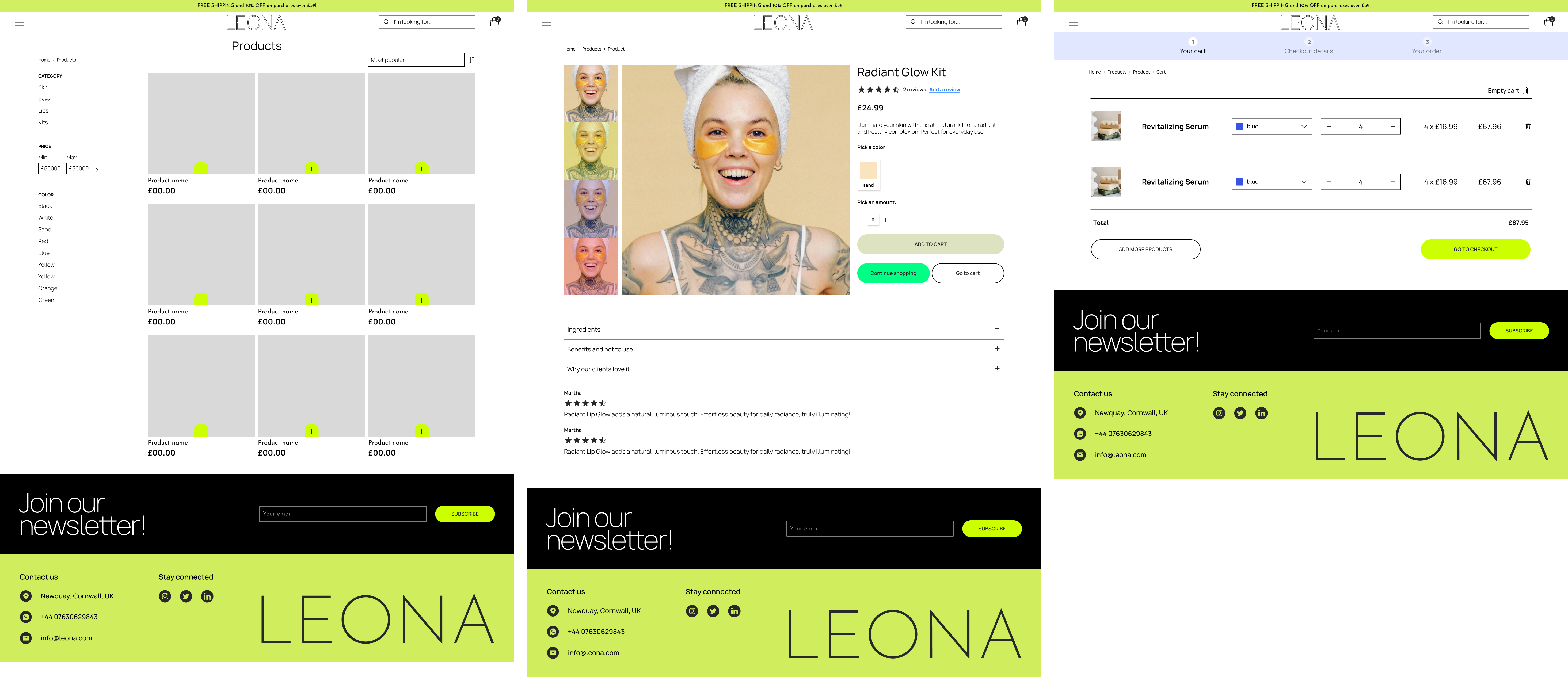 Wireframe of the homepage