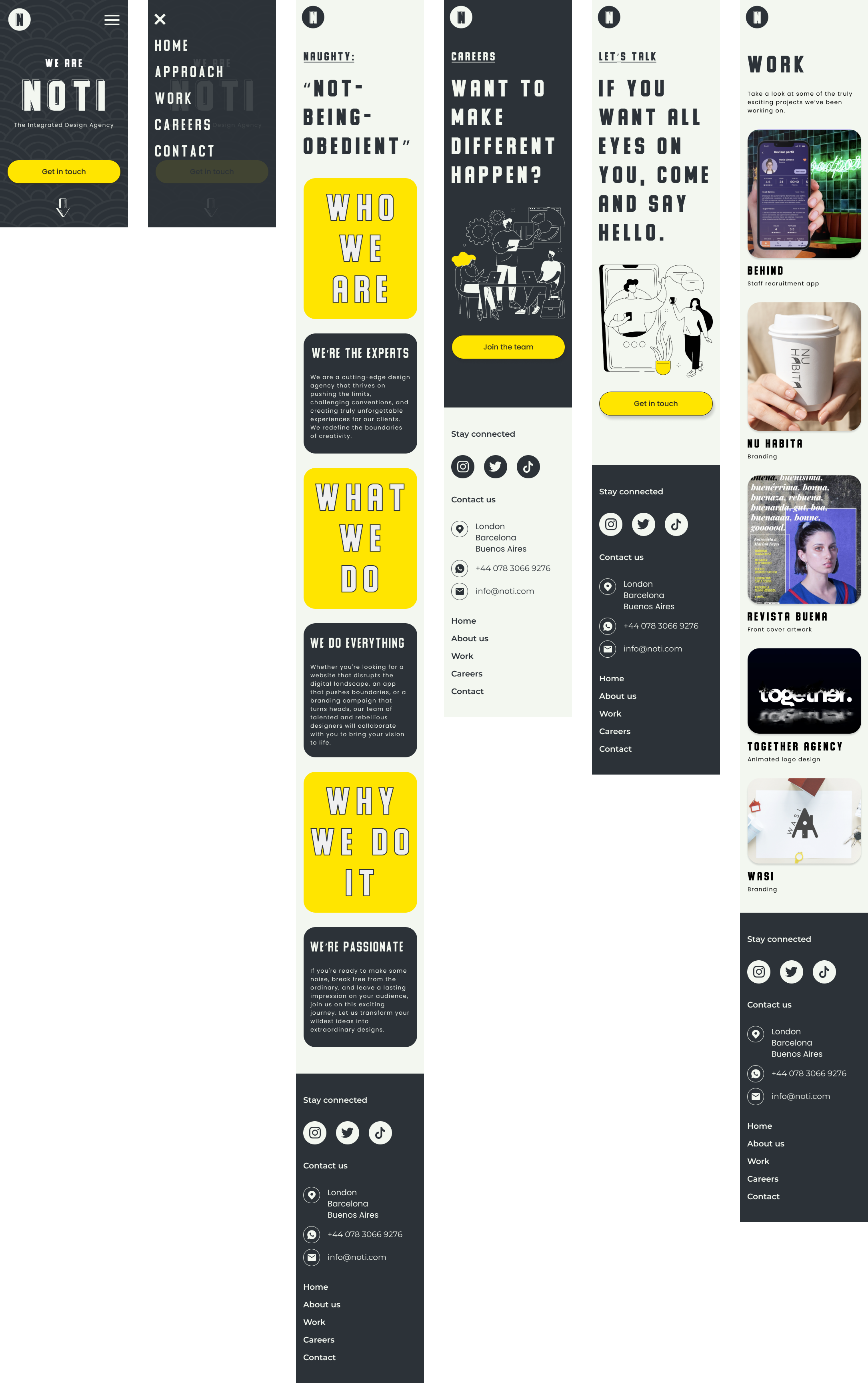 Mobile wireframes