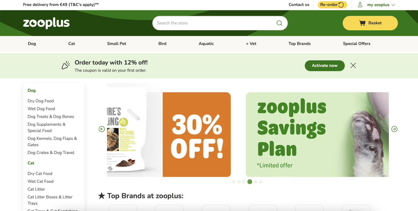 website screenshot of a competitor in Ireland